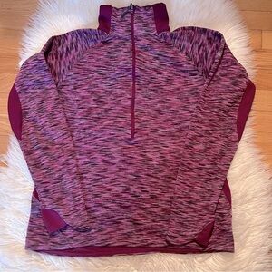 Columbia Women’s Half Zip Heather Pink & Black Light pull-over, Size Medium.